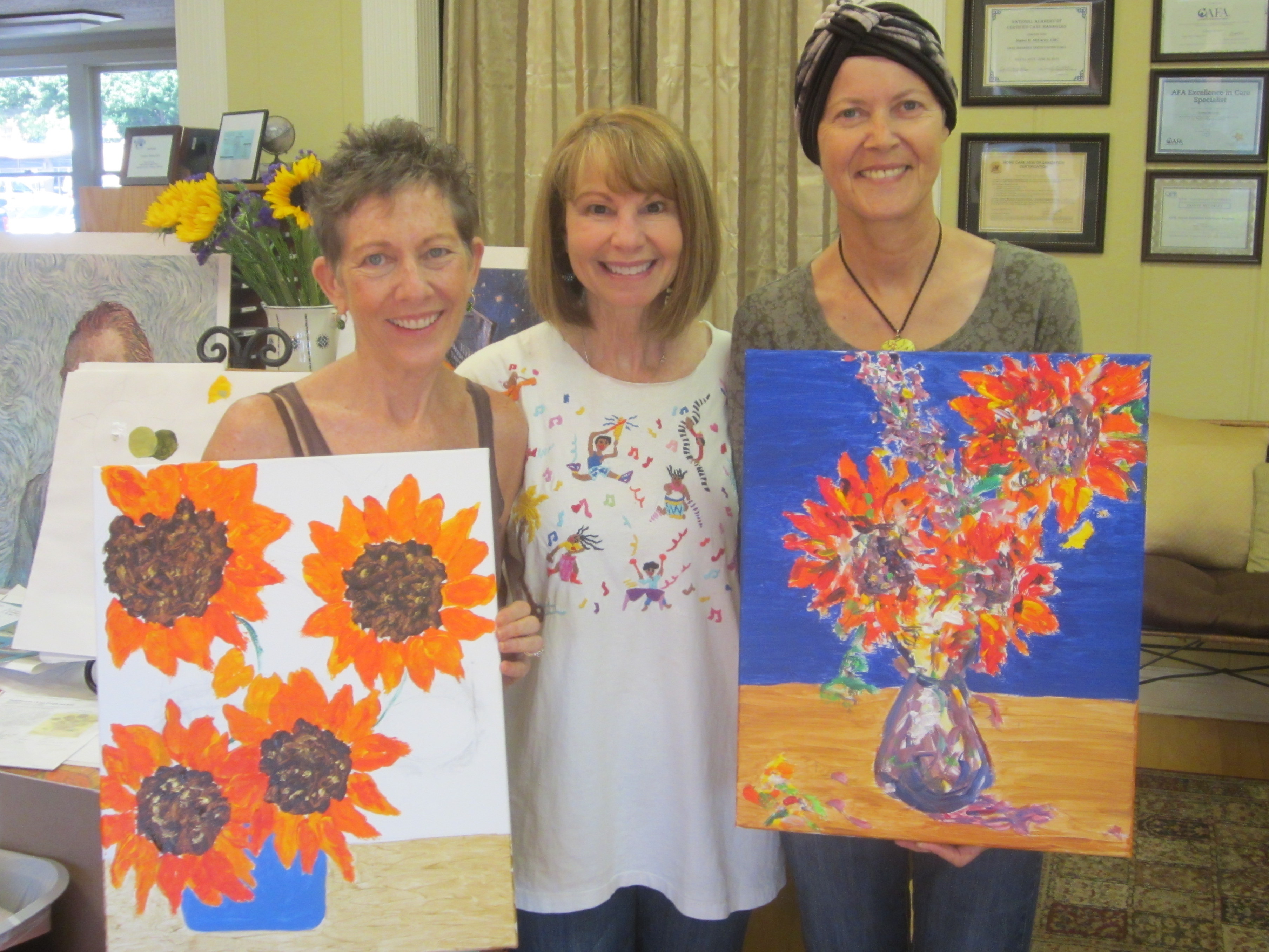 Francie, Debbie, Gayle & Sunflowers!